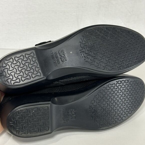 SAS Maria Mary Jane Shoes Womens 7 M Black Snake Patent Leather Comfort - Picture 5 of 8